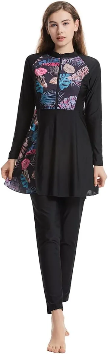 Muslim Swimsuits for Women Long Sleeve Built-in Bra Swimming Tops   Swimming Pants   Hijab Burkini Full Cover Swimwear