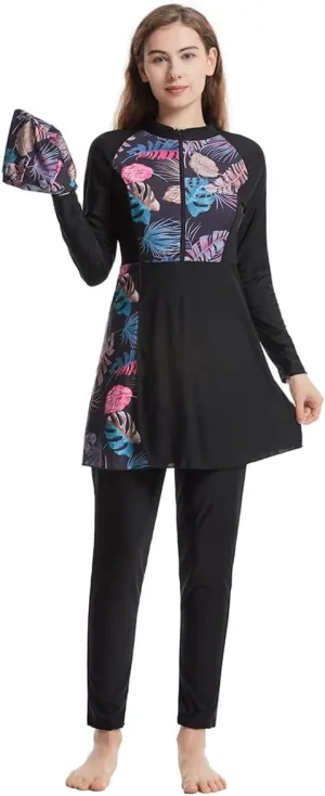 Muslim Swimsuits for Women Long Sleeve Built-in Bra Swimming Tops   Swimming Pants   Hijab Burkini Full Cover Swimwear
