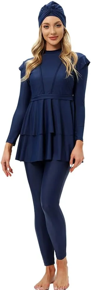 Muslim Swimsuits for Women Long Sleeve Built-in Bra Swimming Tops   Swimming Pants   Hijab Burkini Full Cover Swimwear