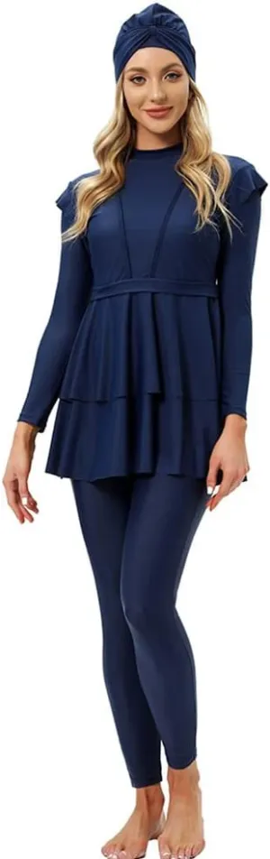 Muslim Swimsuits for Women Long Sleeve Built-in Bra Swimming Tops   Swimming Pants   Hijab Burkini Full Cover Swimwear