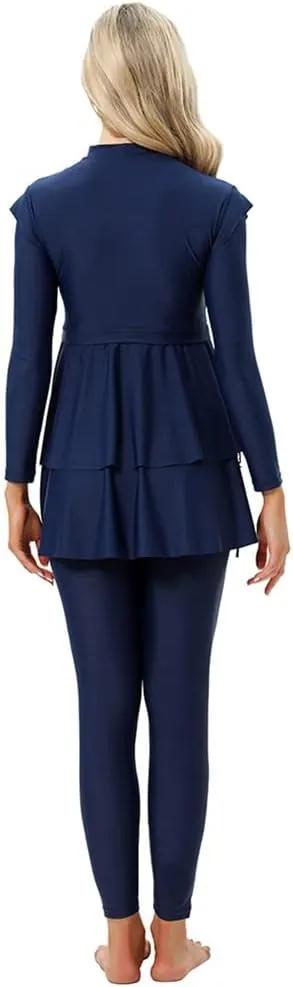 Muslim Swimsuits for Women Long Sleeve Built-in Bra Swimming Tops   Swimming Pants   Hijab Burkini Full Cover Swimwear