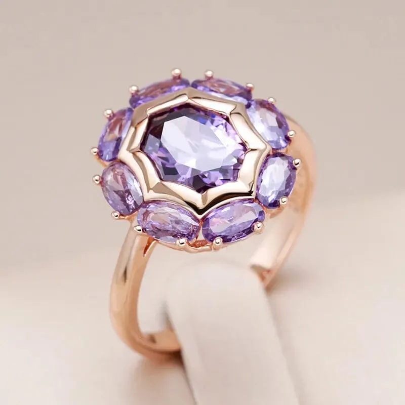 Oval Amethyst Rose Gold Ring