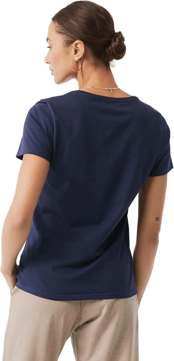 Pact Women's Organic Cotton Softspun Standard Fit Crew Neck T-Shirt, Pack of 5