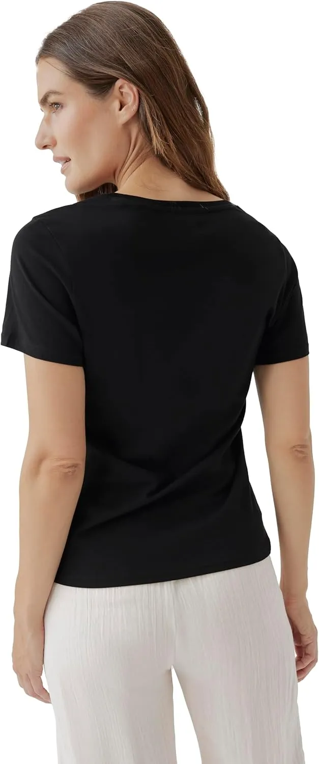 Pact Women's Organic Cotton Softspun Standard Fit Crew Neck T-Shirt, Pack of 5
