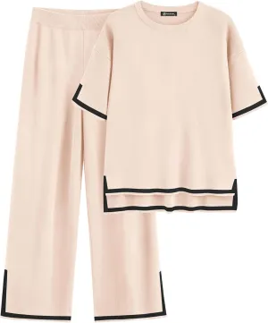 PRETTYGARDEN Two Piece Sets for Women 2025 Summer Spring Casual Sweater Knit Lounge Travel Matching Outfits Clothing