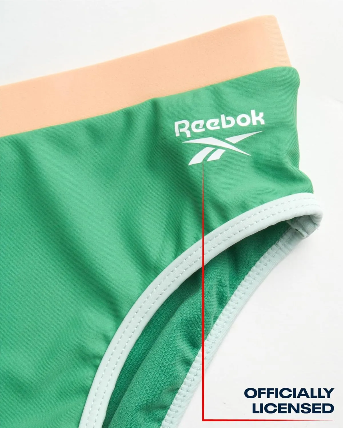 Reebok Girls' Rash Guard Set - 3 Piece UPF 50  Long Sleeve Swim Shirt with Bikini Swimsuit - Swimwear Set for Girls (4-16)
