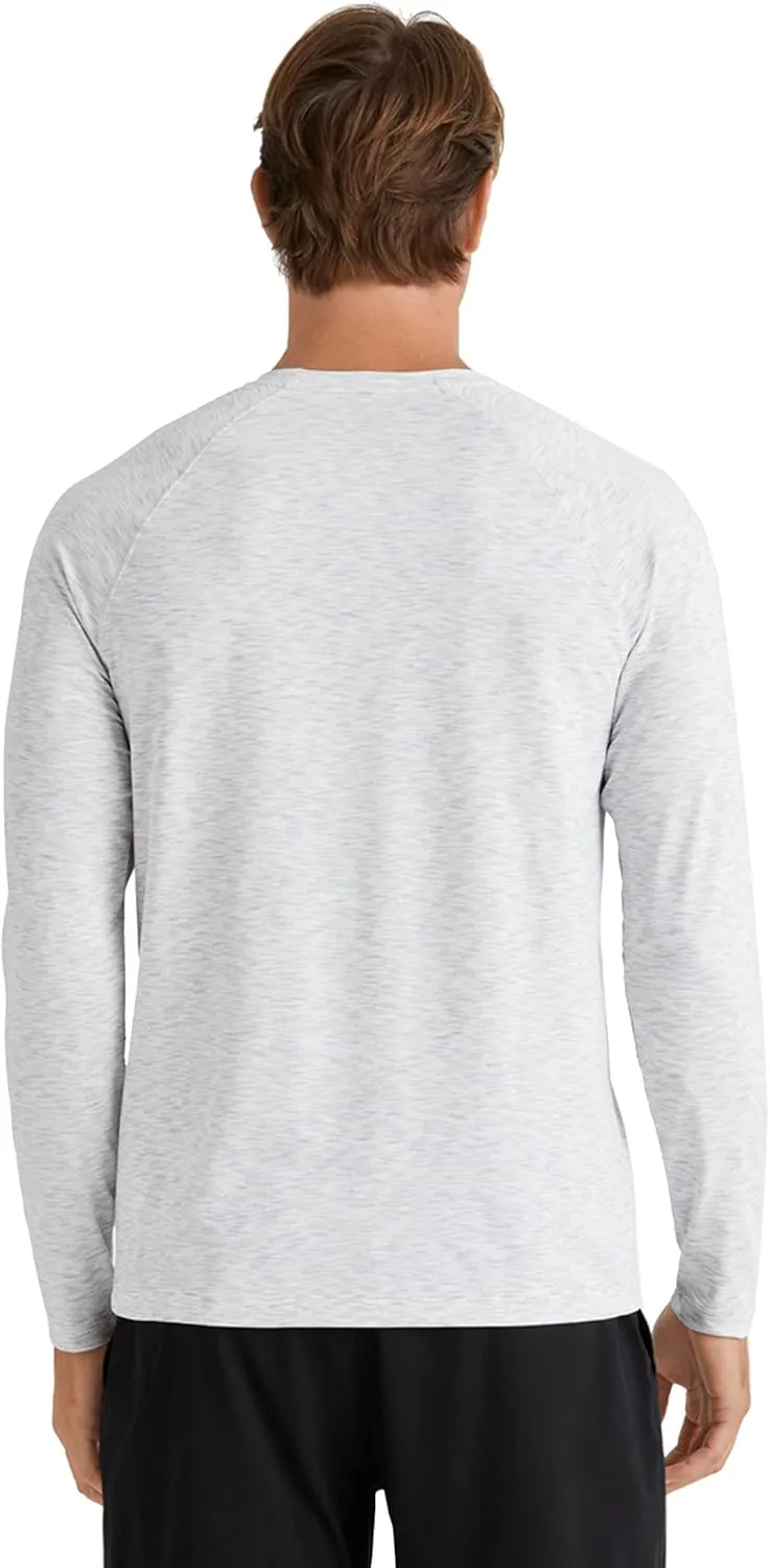 Rhone Reign Mens Long Sleeve Workout Shirts, Anti-Odor, Quick Dry Mens Gym Shirts, UPF 50 