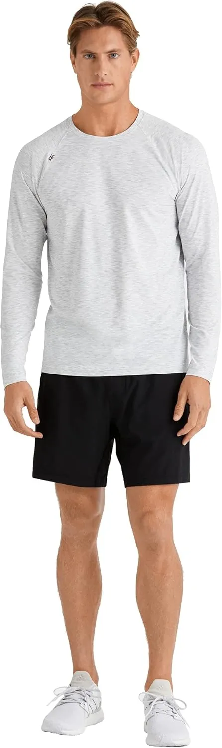 Rhone Reign Mens Long Sleeve Workout Shirts, Anti-Odor, Quick Dry Mens Gym Shirts, UPF 50 
