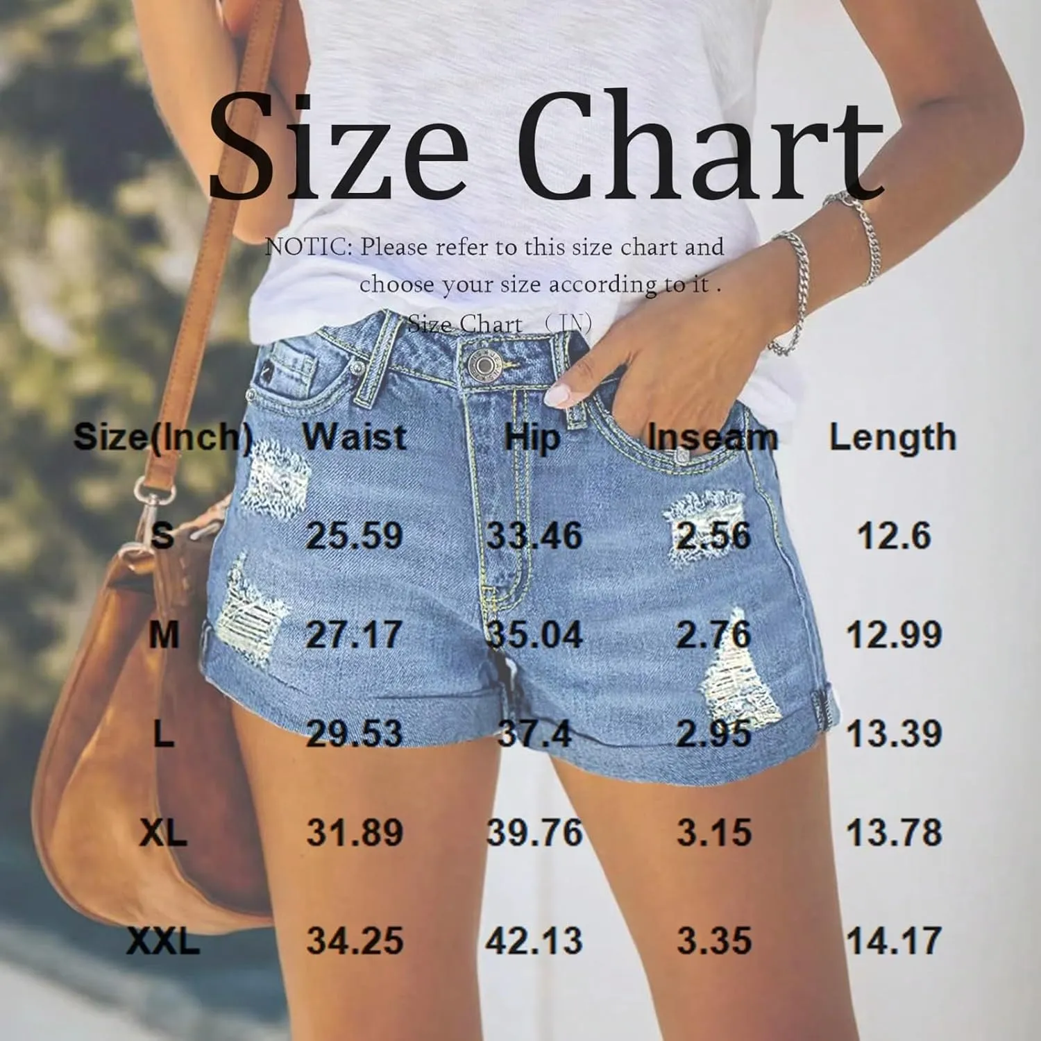Ripped Jean Shorts Womens Roll Up Stretchy Denim Shorts Summer Low Rise Button Jean Short Casual Blue Jeans