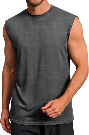Runcati Mens Workout Tank Tops Sleeveless Muscle Cut Off Shirt Athletic Gym T Shirts
