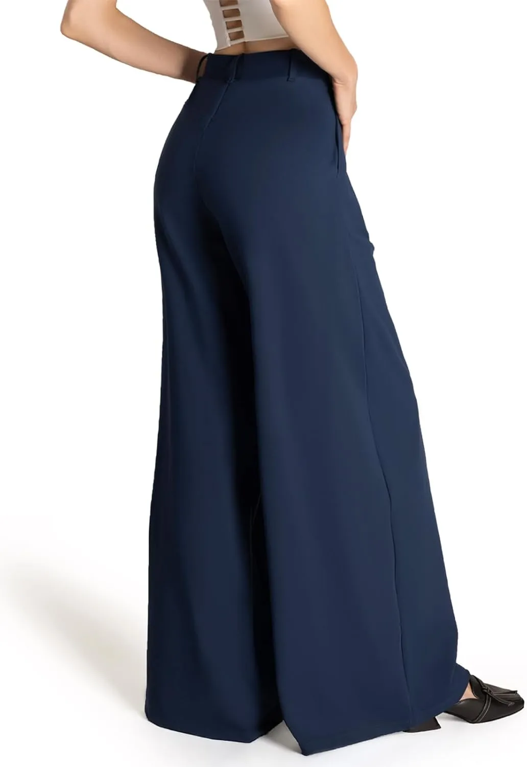 Safort Women's Wide Leg Pants Stretch Dress Pants Loose Leg Palazzo Trousers 28''/31''/34'' for Office Work Business