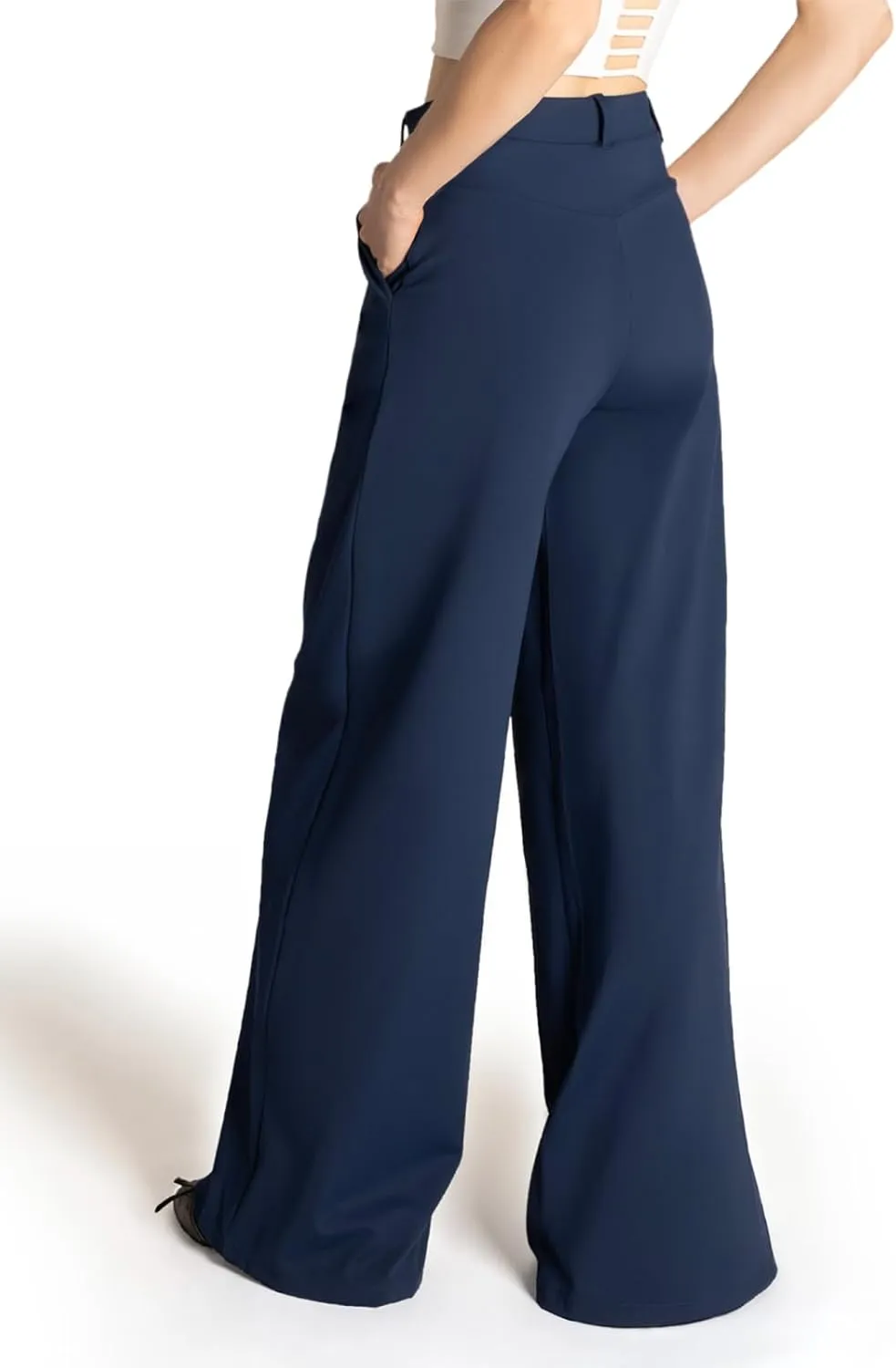 Safort Women's Wide Leg Pants Stretch Dress Pants Loose Leg Palazzo Trousers 28''/31''/34'' for Office Work Business