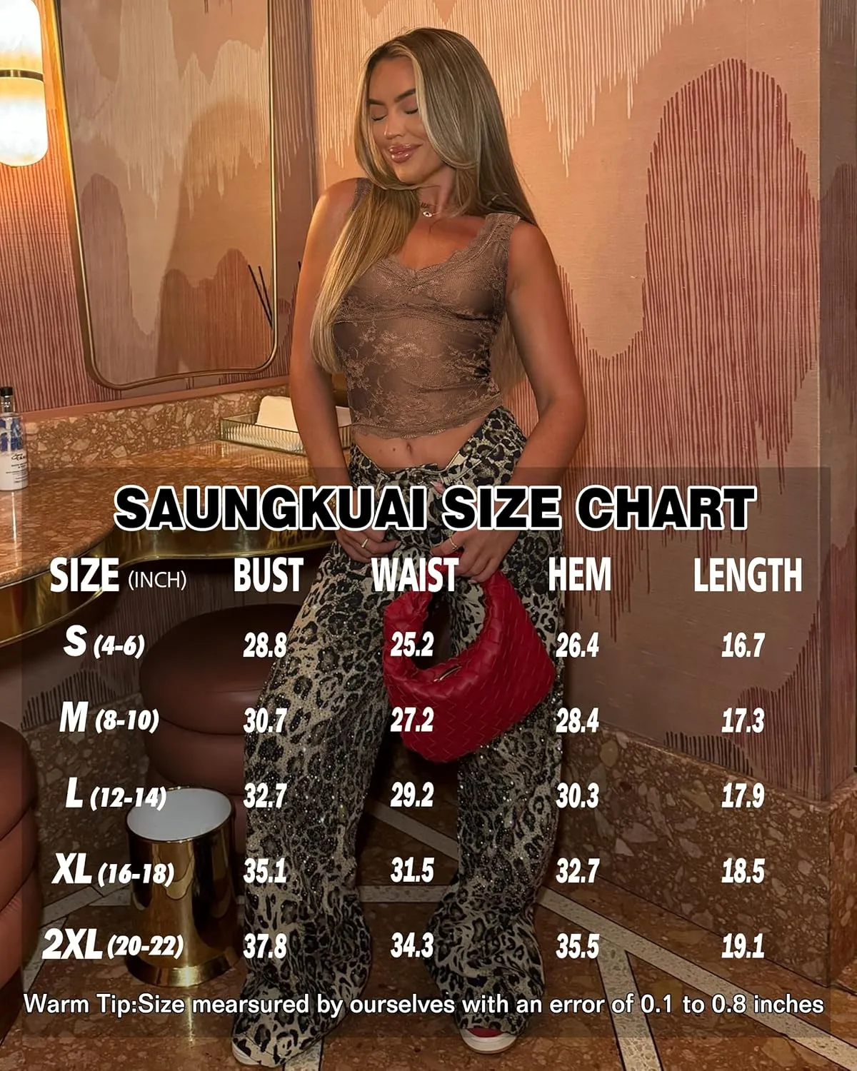 SAUNGKUAI Lace Going Out Tops for Women: V Neck Sleeveless Double Lined Y2K Tank Top Summer Outfits
