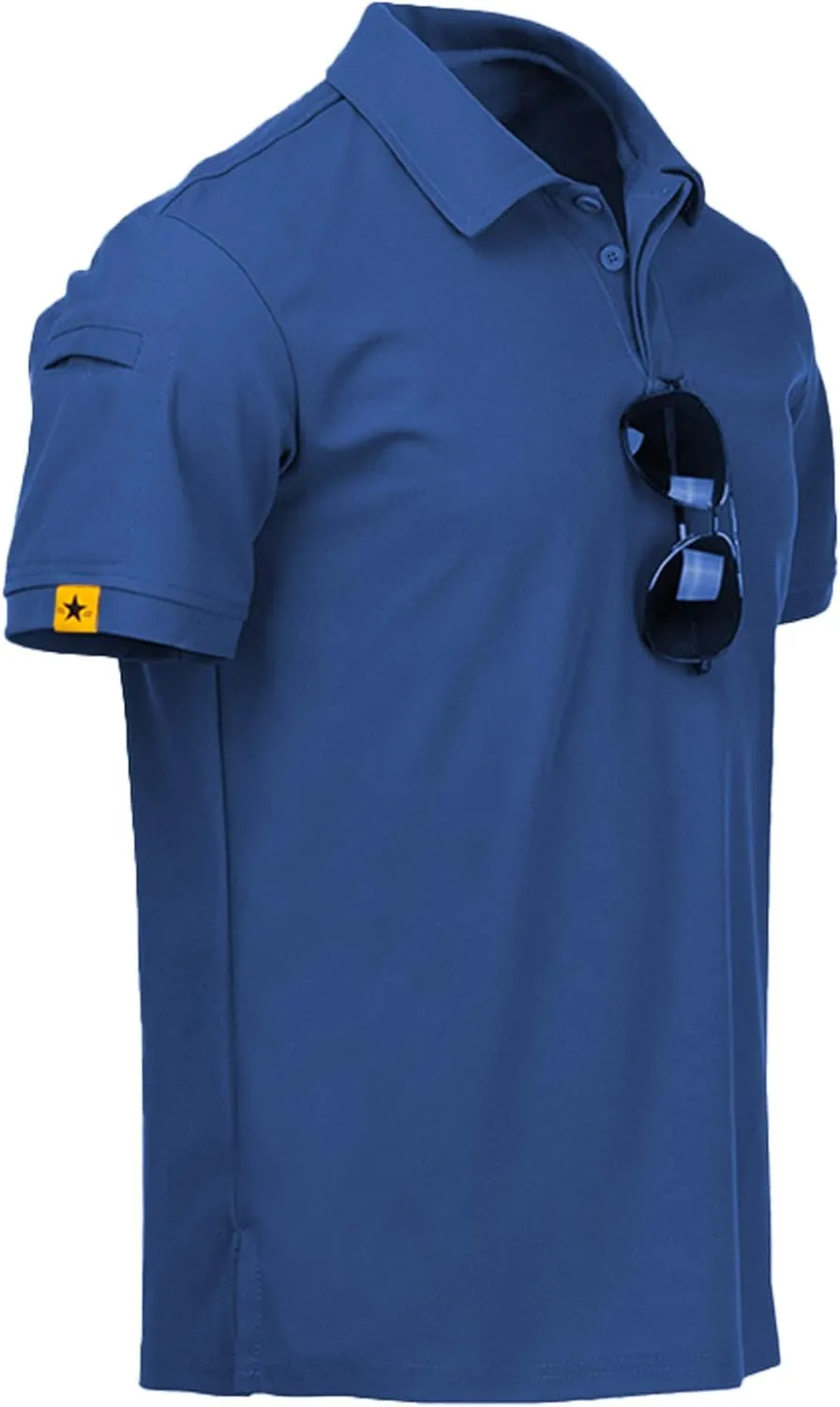 SCODI 3 Pack Mens Polo Shirts Short Sleeve Tactical Shirts Performance Athletic Moisture Wicking Golf Shirt for Men