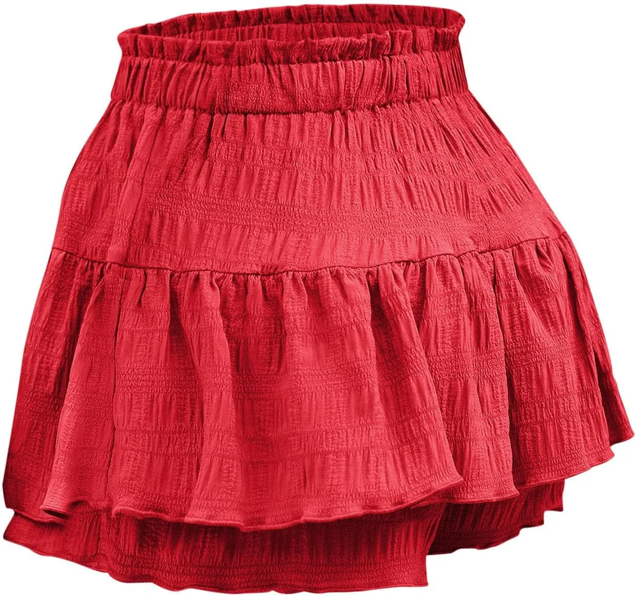 Shorts for Women 2025 High Waisted Ruffle Summer Casual Skorts Flowy Pleated Mini Skirts Swing Beach Vacation Shorts