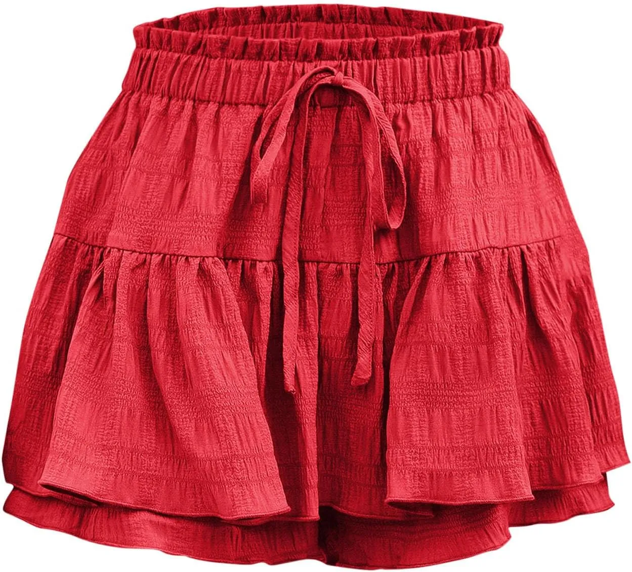 Shorts for Women 2025 High Waisted Ruffle Summer Casual Skorts Flowy Pleated Mini Skirts Swing Beach Vacation Shorts