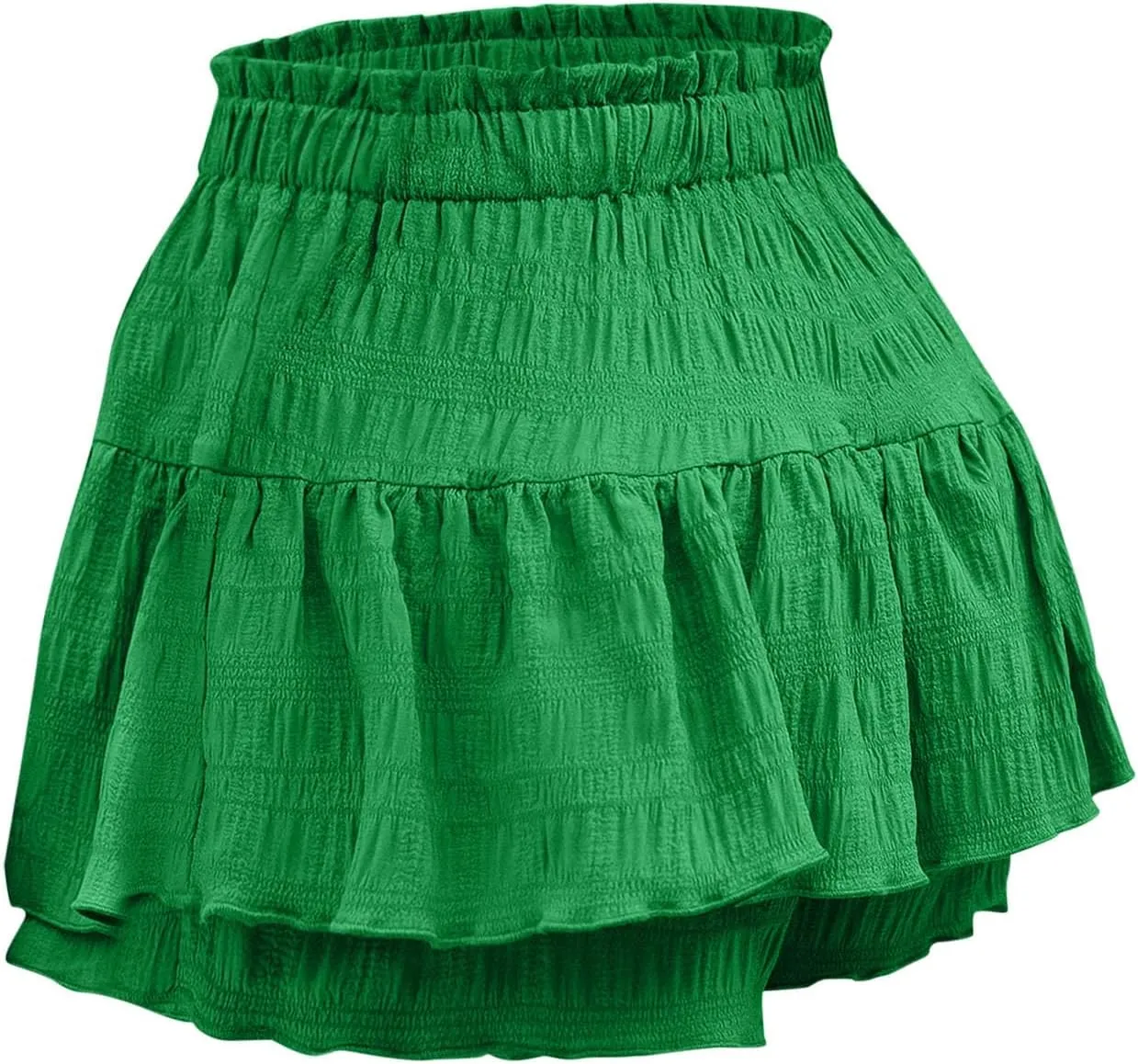Shorts for Women Trendy Ruffled Hem High Waisted Drawstring Short Pants Flowy Casual Summer Beach Skirt Shorts 2025