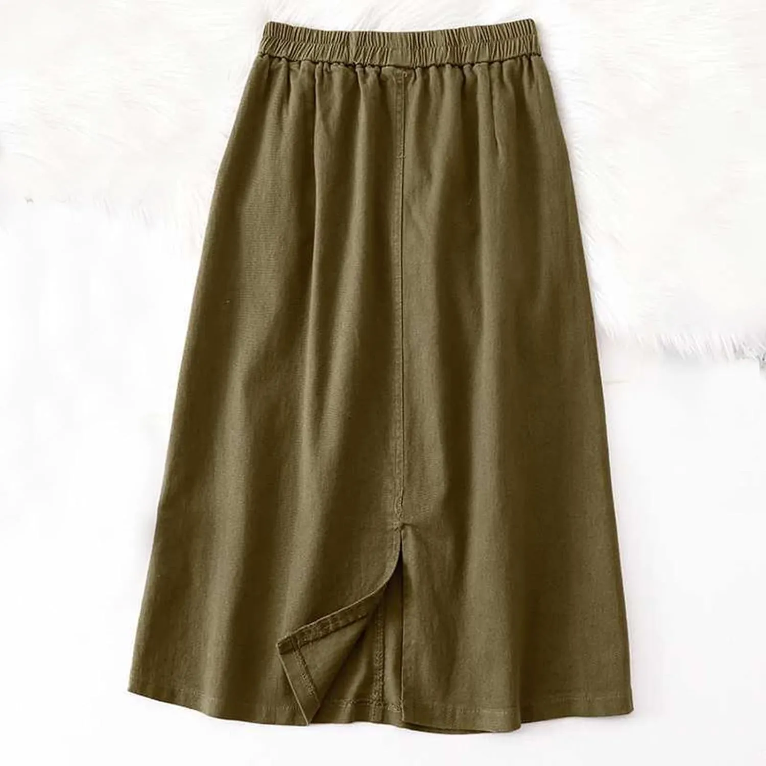 Skirts for Women Summer 2024 Elastic High Waisted Midi Skirt Swing a Line Casual Loose Flowy Vintage Pleated Skirts