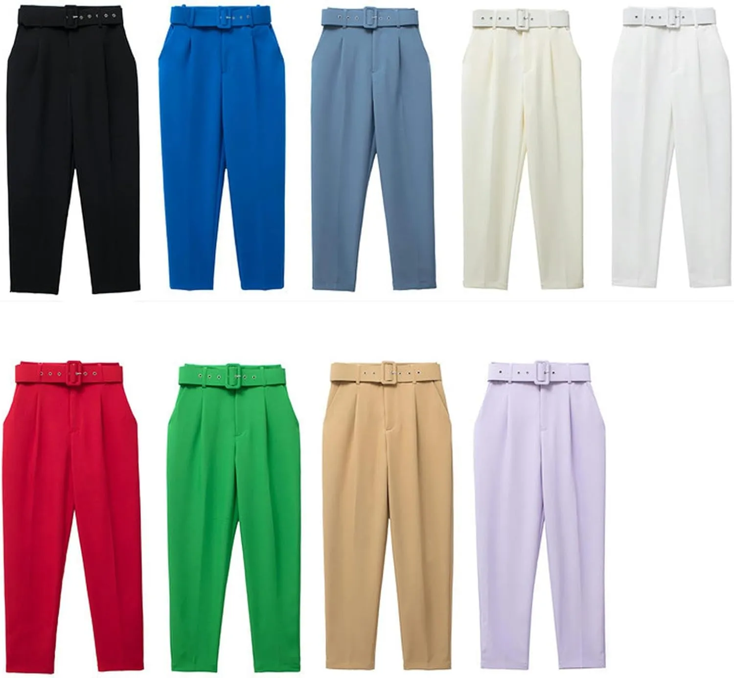 Spring and Summer Pleated Multi-Color Harem Pants Casual Women's Pants with Small feet