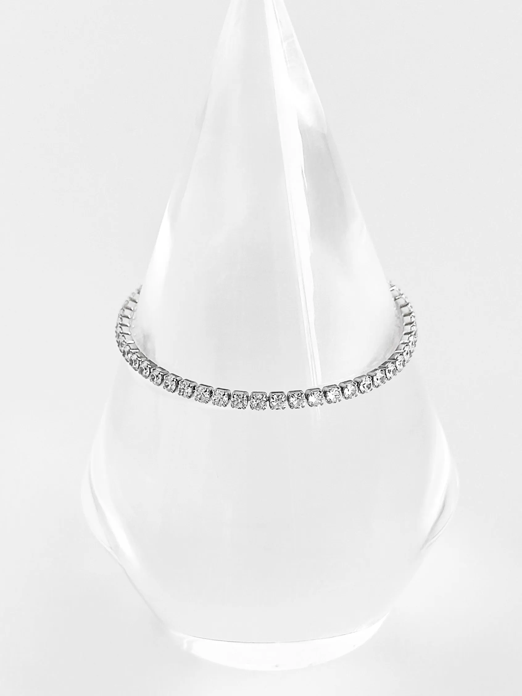 Stainless Steel Natural Elements Silver Tennis Bracelet