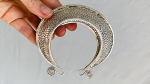 Sterling Silver Woven Bangle. Chunky. Gorgeous 0385