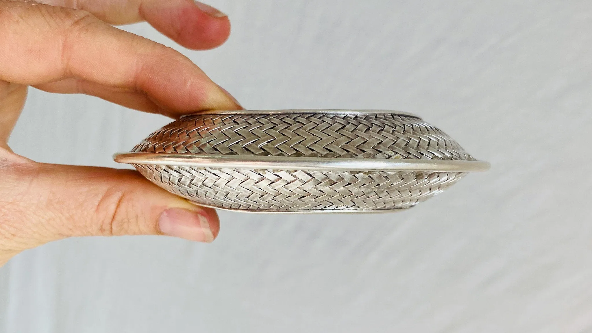 Sterling Silver Woven Bangle. Chunky. Gorgeous 0385