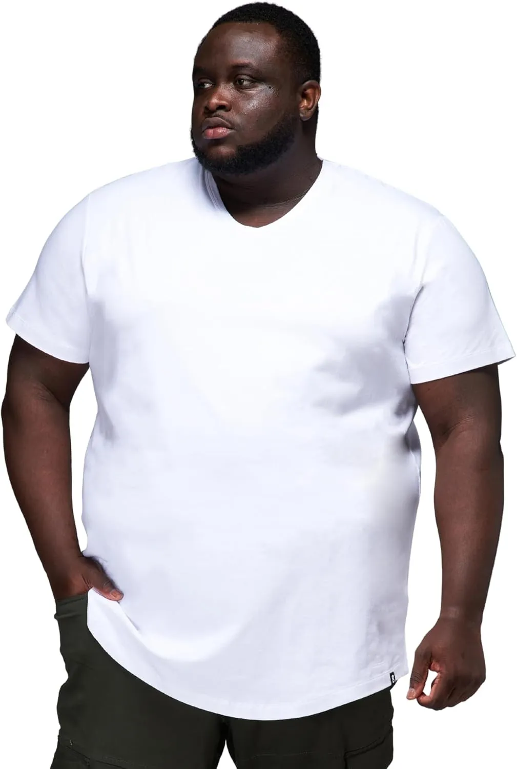 STRONGSIZE V-Neck T-Shirts for Men  Big and Tall Mens Stretch T Shirt