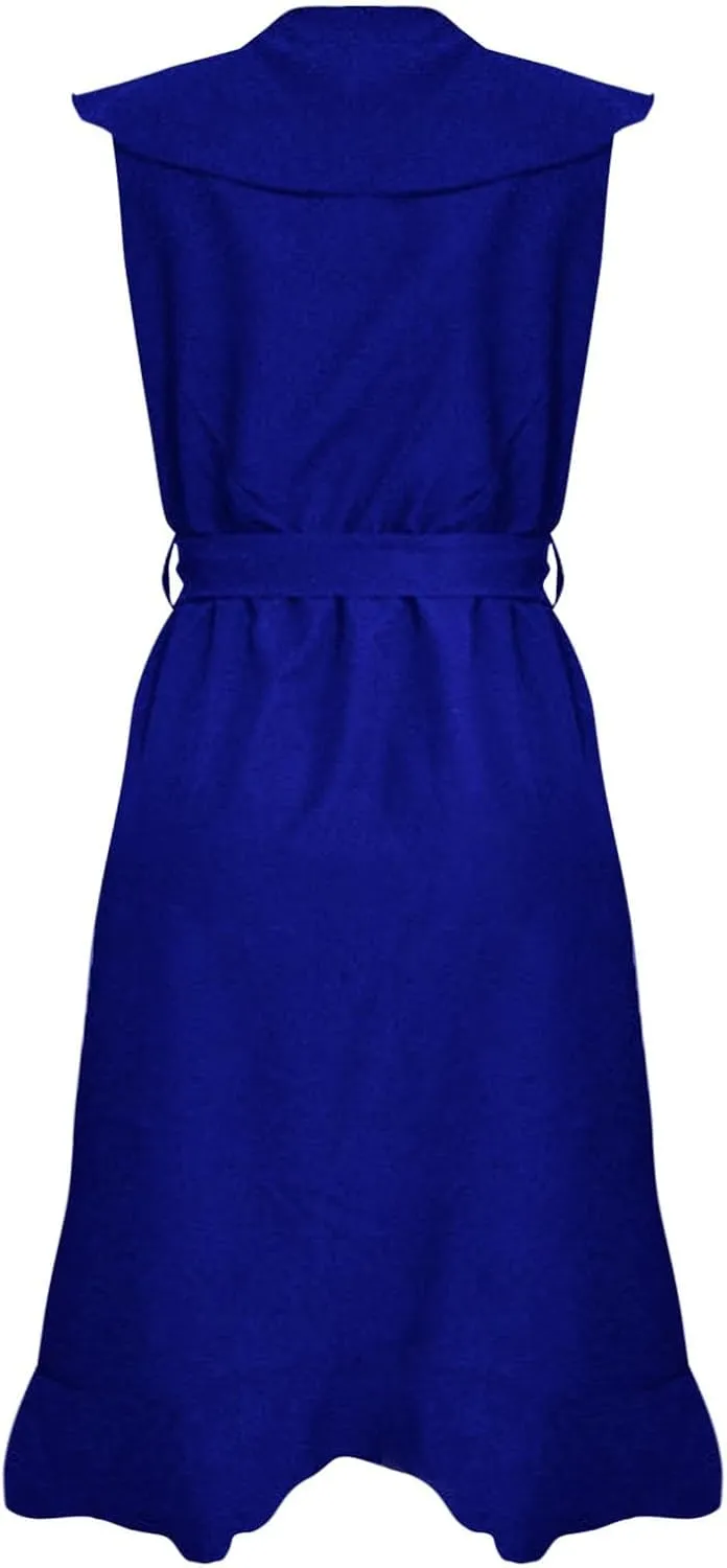 Summer Dresses for Women 2024 Wrap V Neck Short Sleeve Belted Ruffle Hem A-Line Flowy Maxi Dresses Vacation Outfits