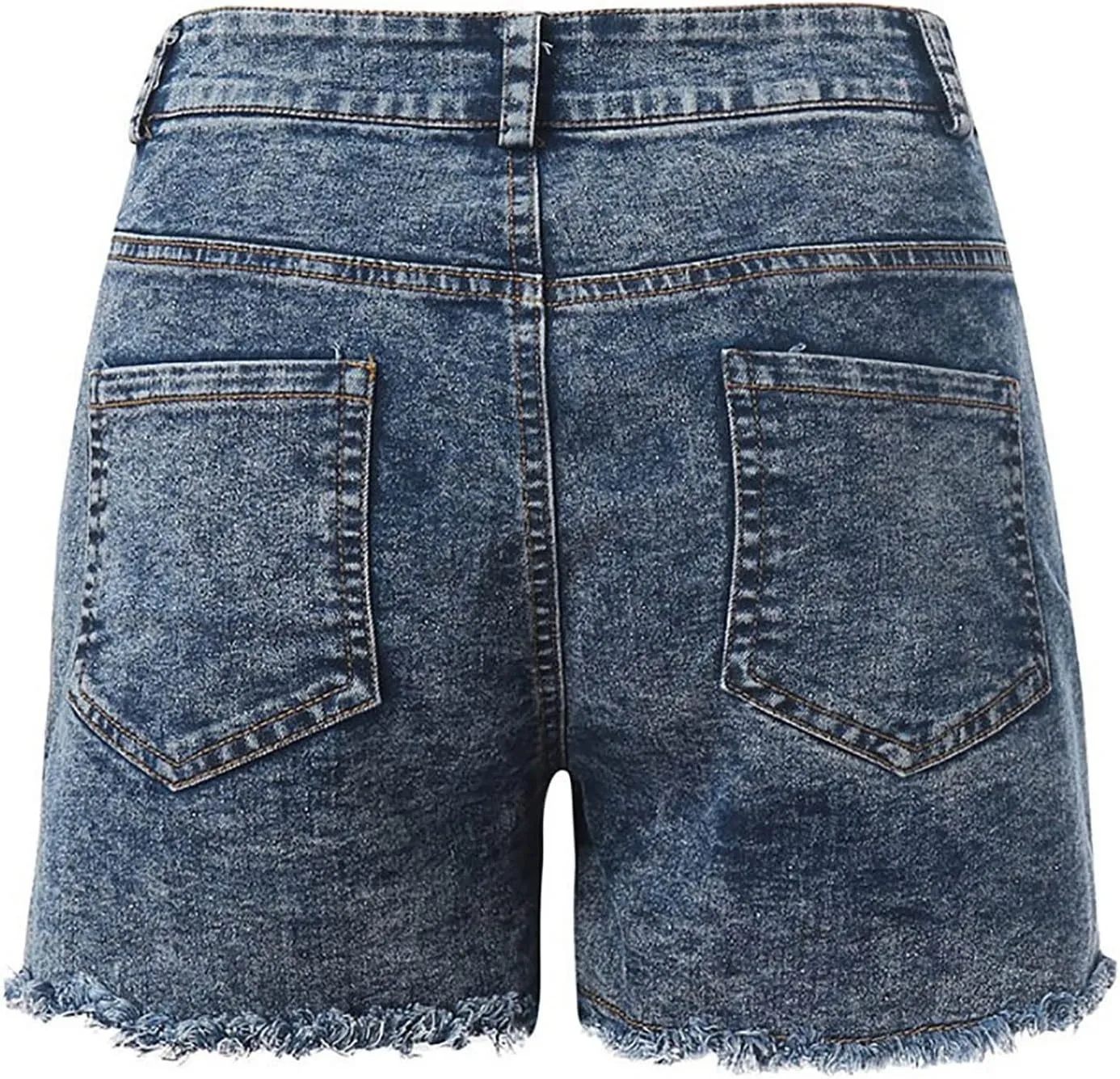 Summer Women High Waisted Jean Shorts Slim Frayed Raw Hem Distressed Ripped Short Jeans Skinny Stretch Denim Shorts