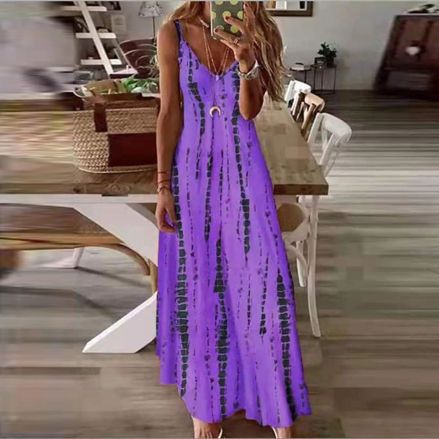 Sundresses for Women 2025 Summer Boho Floral Maxi Dress Spaghetti Strap Long Flowy Swing Dress Beach Vacation Hawaiian Dress