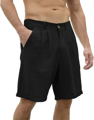 SUWBMHWE Mens Dress Shorts Casual Summer Pleated Front Work Golf Chino Shorts Button Waist Lightweight Beach Vacation Outfits