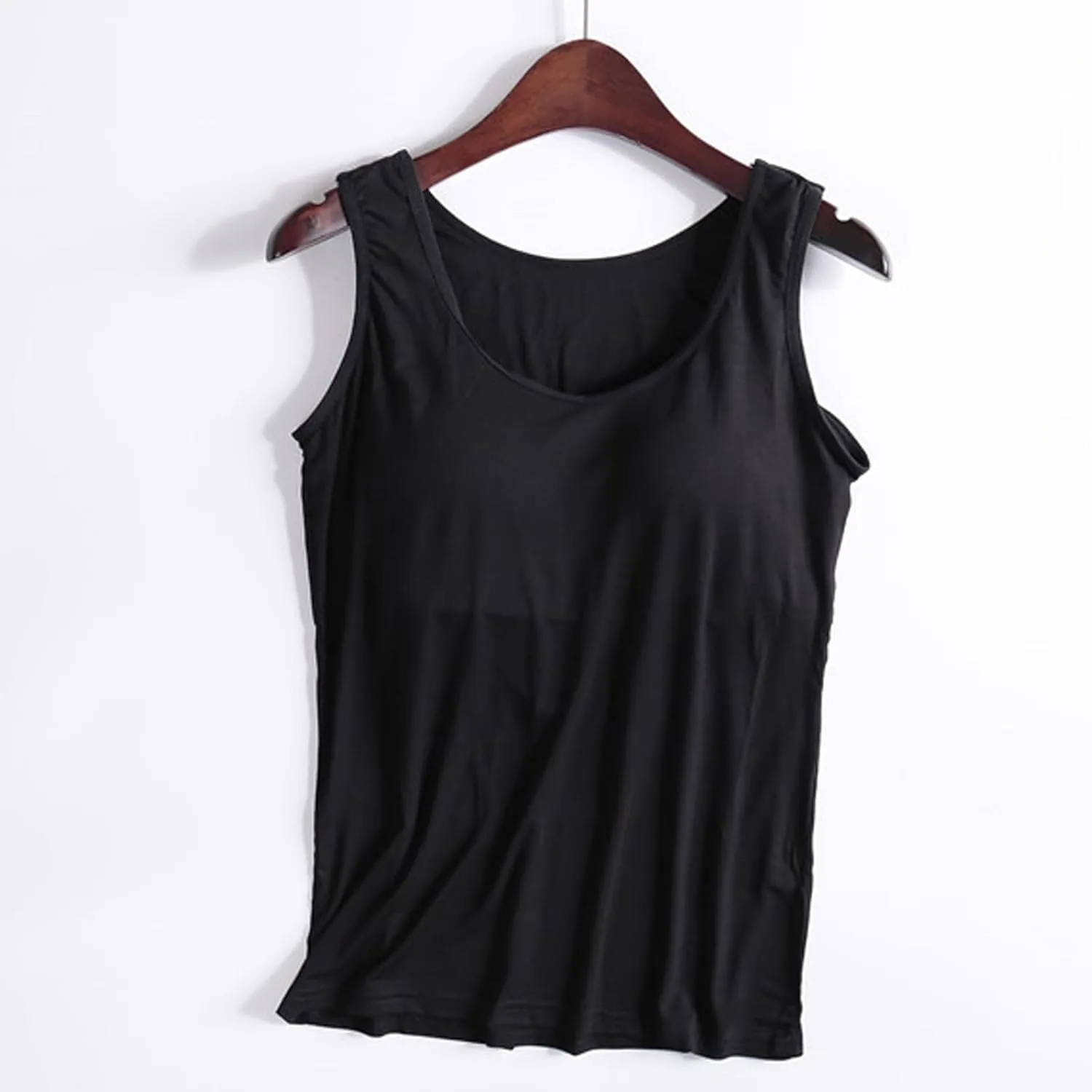 Tank Top for Women with Built in Bra Summer Sleeveless Spaghetti Strap Basic Padded Tanks Workout Yoga Camisole Tops