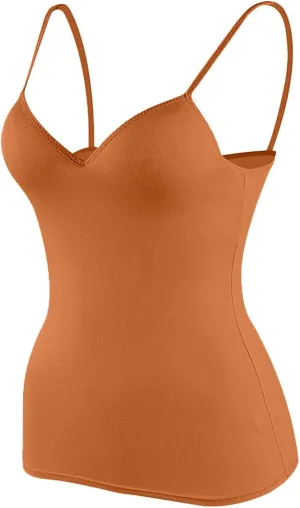 Tank Top with Built in Bra for Women Sports Cami Shirts 2025 Spring Summer Workout Camisoles Sleeveless Under Clothes