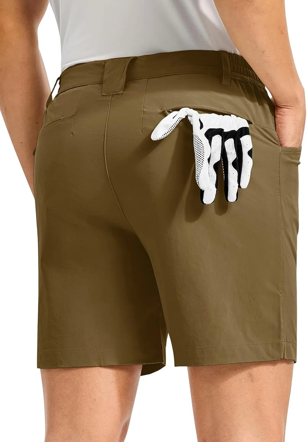 TBMPOY Men's Golf Shorts 7" Stretch Dress Casual Elastic Waist Short Quick Dry Lightweight Hiking Shorts with 4 Pockets