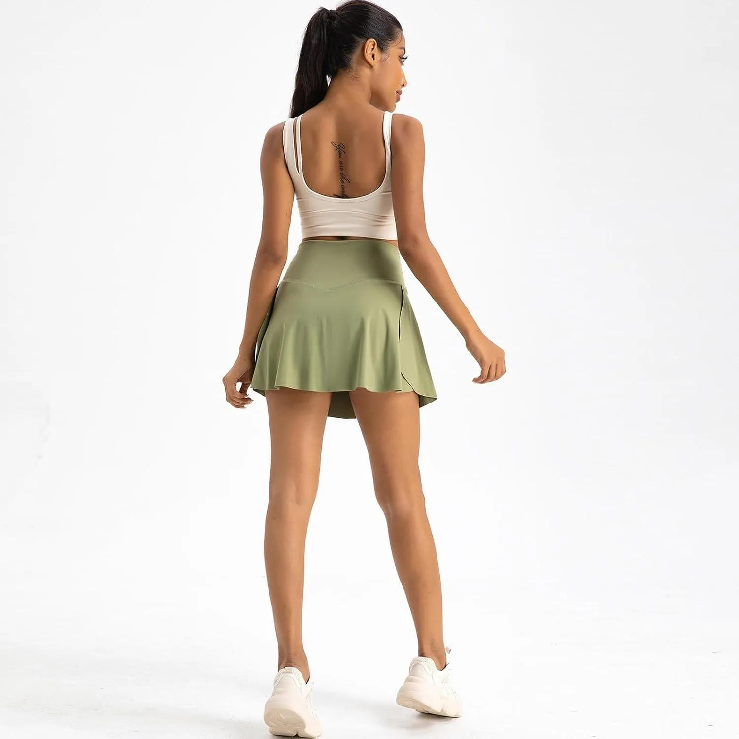 Tennis Skirts for Women with Shorts Summer Built-in Shorts Crossover Tennis Golf Workout Skirts Short with Pockets