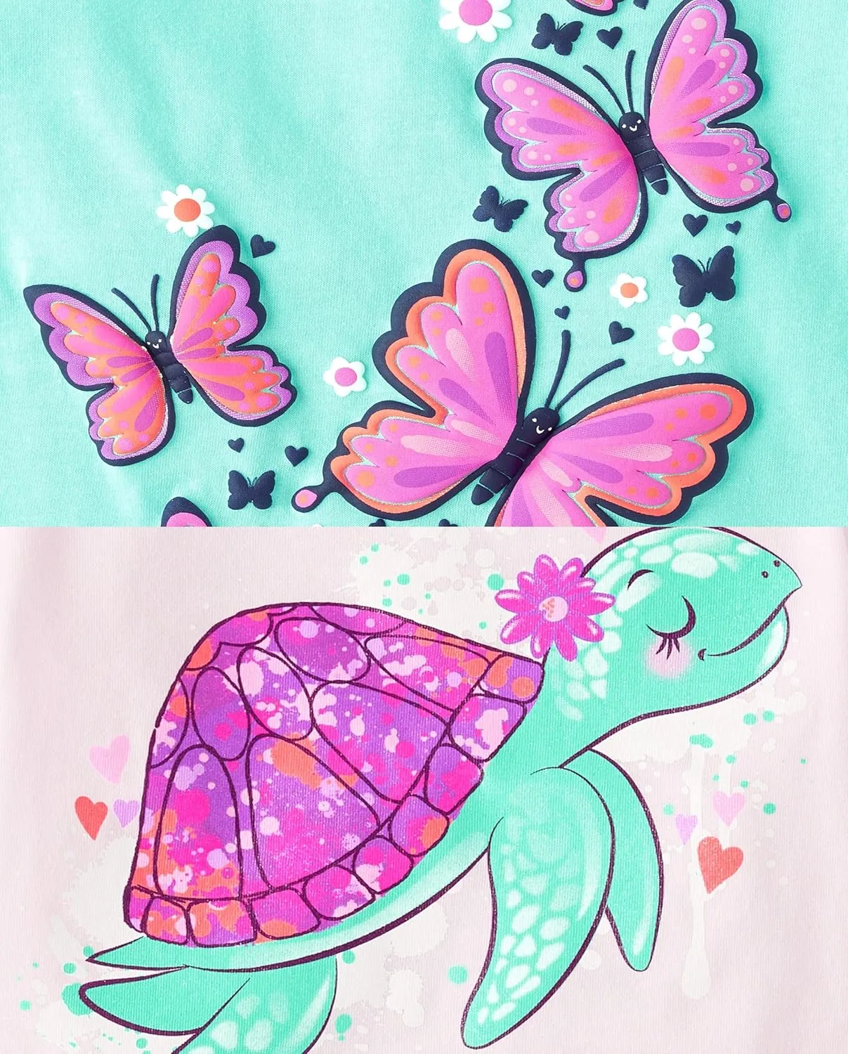 The Children's Place Baby and Toddler Girls' Animal Short Sleeve Graphic T-Shirts, Multipack