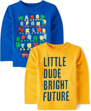 The Children's Place Baby Boys' and Toddler Assorted Everyday Long Sleeve Graphic T-Shirts,multipacks