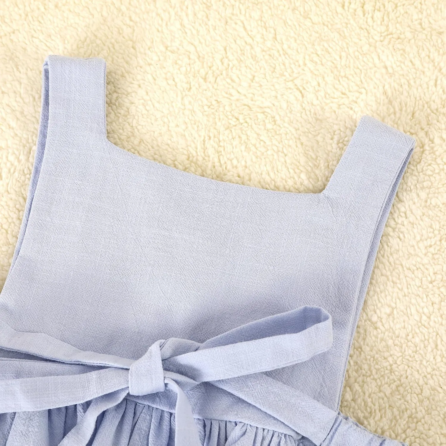 Toddler Girl Cotton Linen Summer Dress Suspender Sleeveless Button Beach Girls Sundress