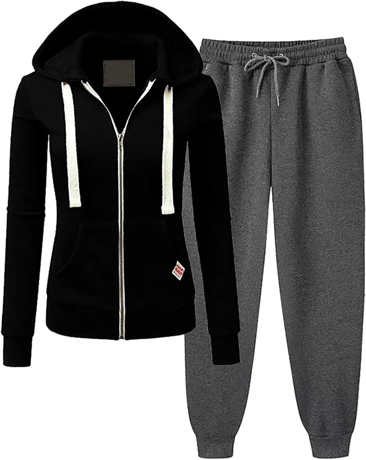 Two Piece Outfits for Women Tracksuit Sweat Suits Workout Jogging Sets Zip Up Hoodies and Sweatpants with Pockets