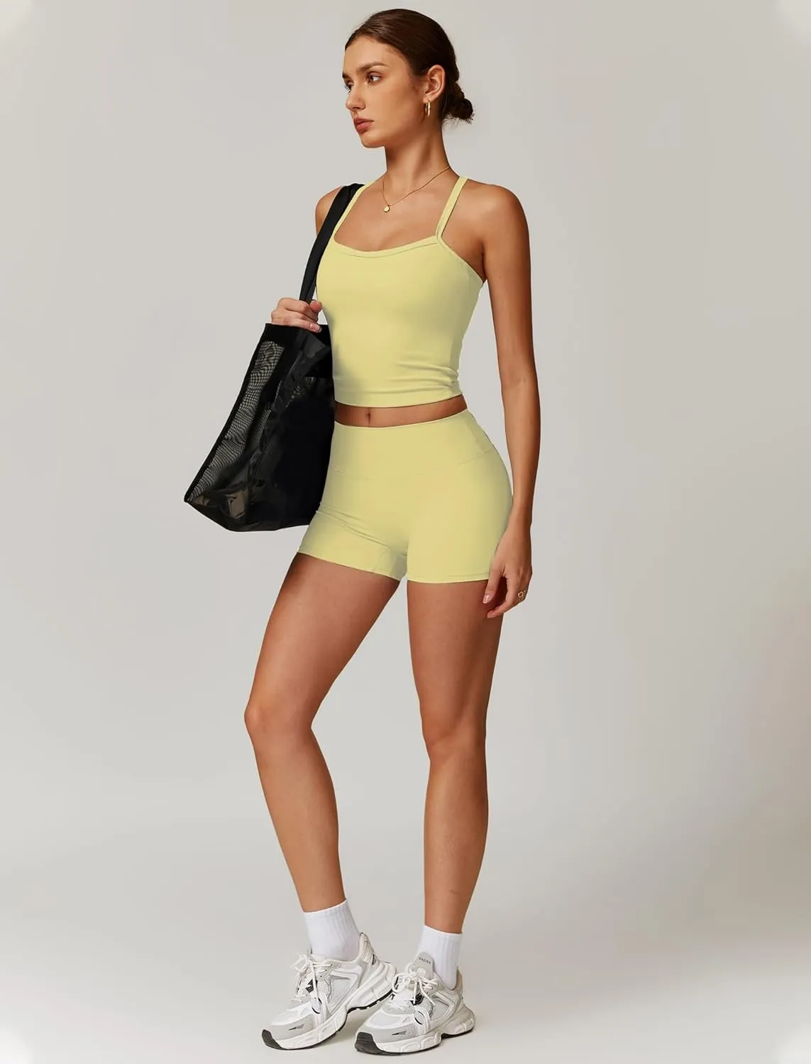 Two Piece Workout Sets For Women Tank Top Matching High Waist Booty Lifting Shorts Gym Yoga Active Wear Outfits