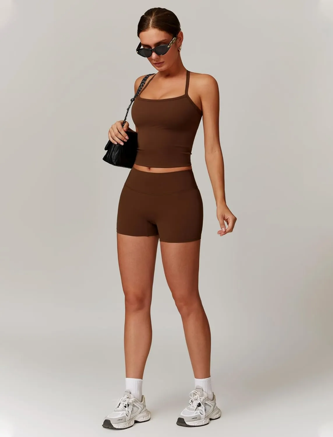 Two Piece Workout Sets For Women Tank Top Matching High Waist Booty Lifting Shorts Gym Yoga Active Wear Outfits