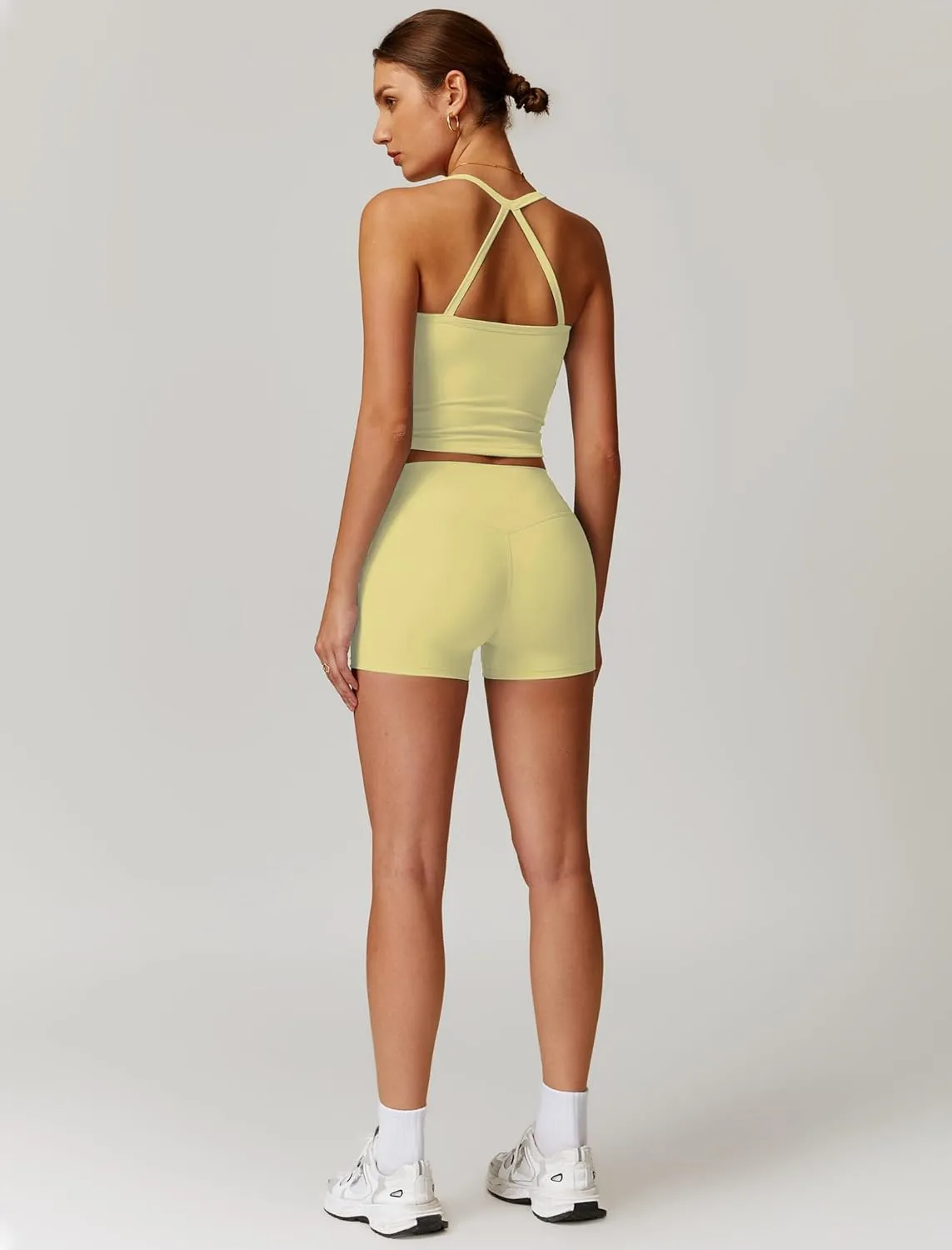 Two Piece Workout Sets For Women Tank Top Matching High Waist Booty Lifting Shorts Gym Yoga Active Wear Outfits