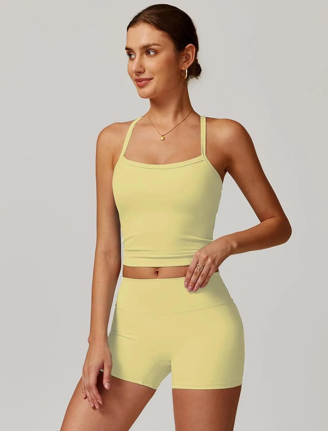 Two Piece Workout Sets For Women Tank Top Matching High Waist Booty Lifting Shorts Gym Yoga Active Wear Outfits