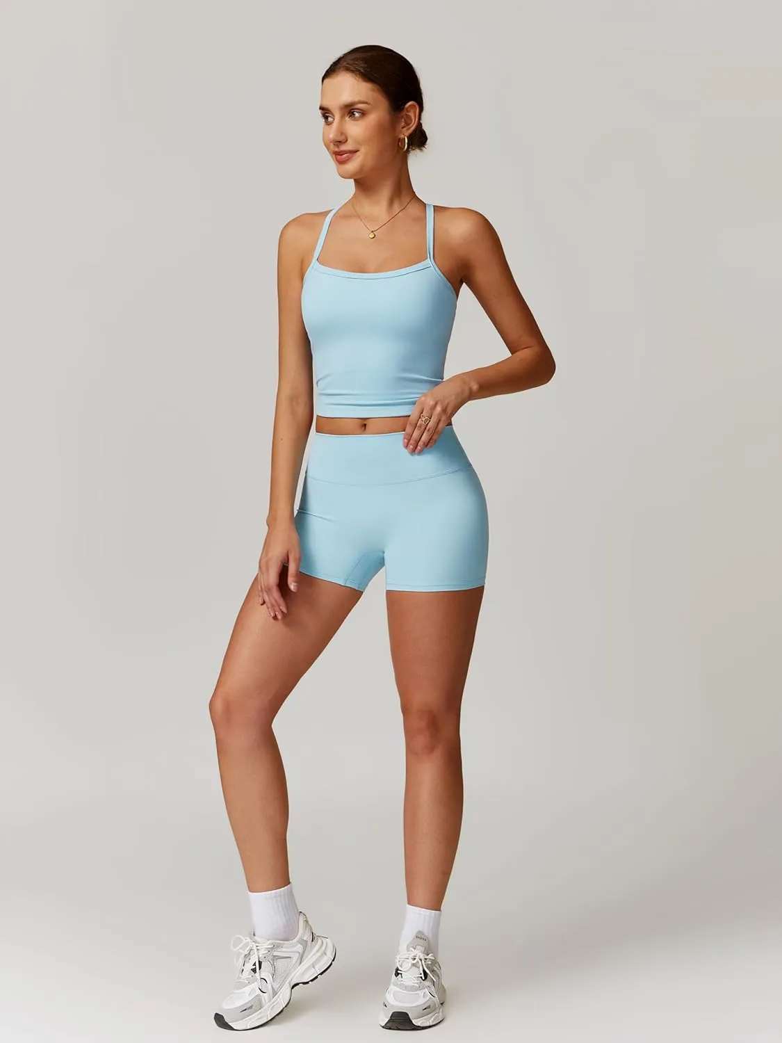 Two Piece Workout Sets For Women Tank Top Matching High Waist Booty Lifting Shorts Gym Yoga Active Wear Outfits