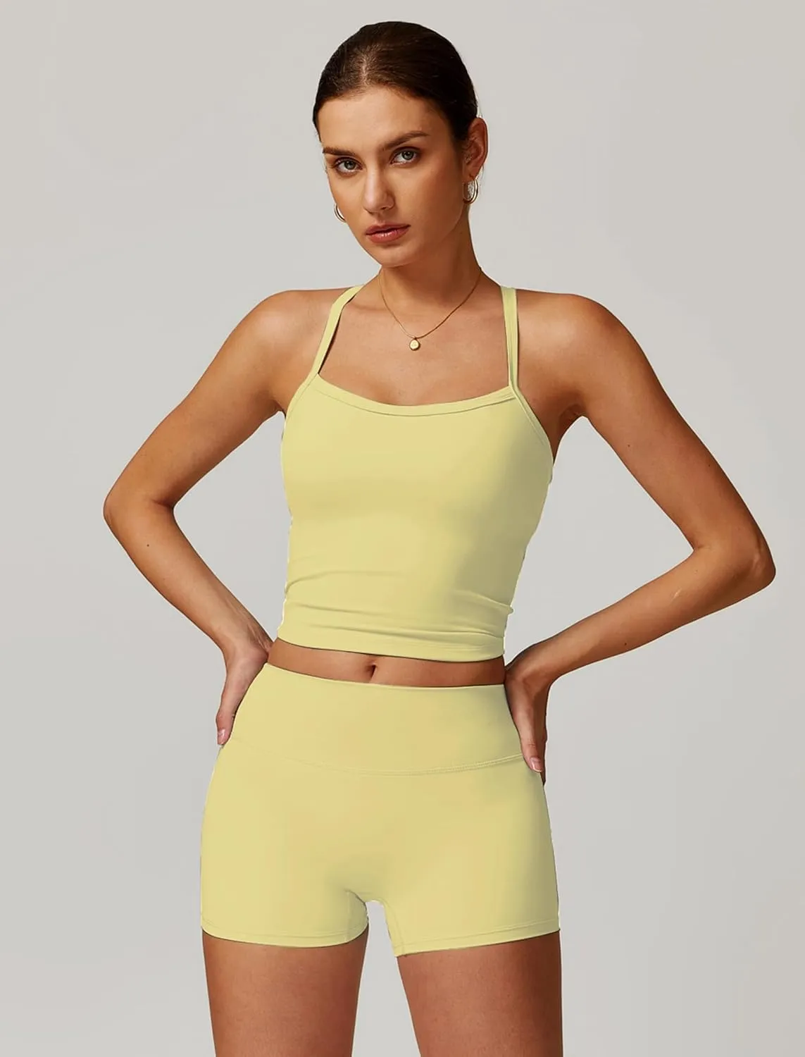 Two Piece Workout Sets For Women Tank Top Matching High Waist Booty Lifting Shorts Gym Yoga Active Wear Outfits