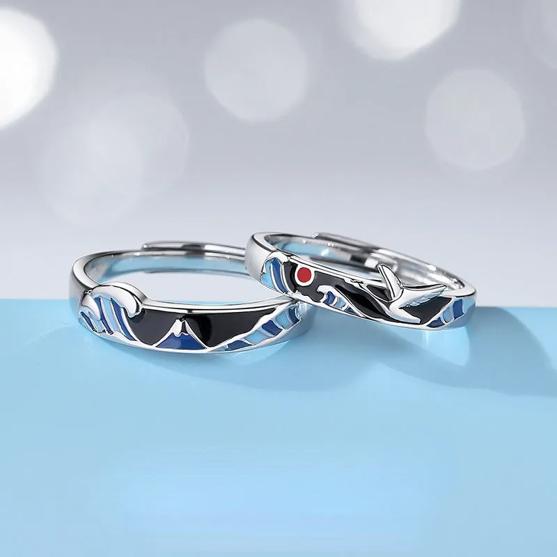 Ukiyo-e Style Matching Wedding Bands