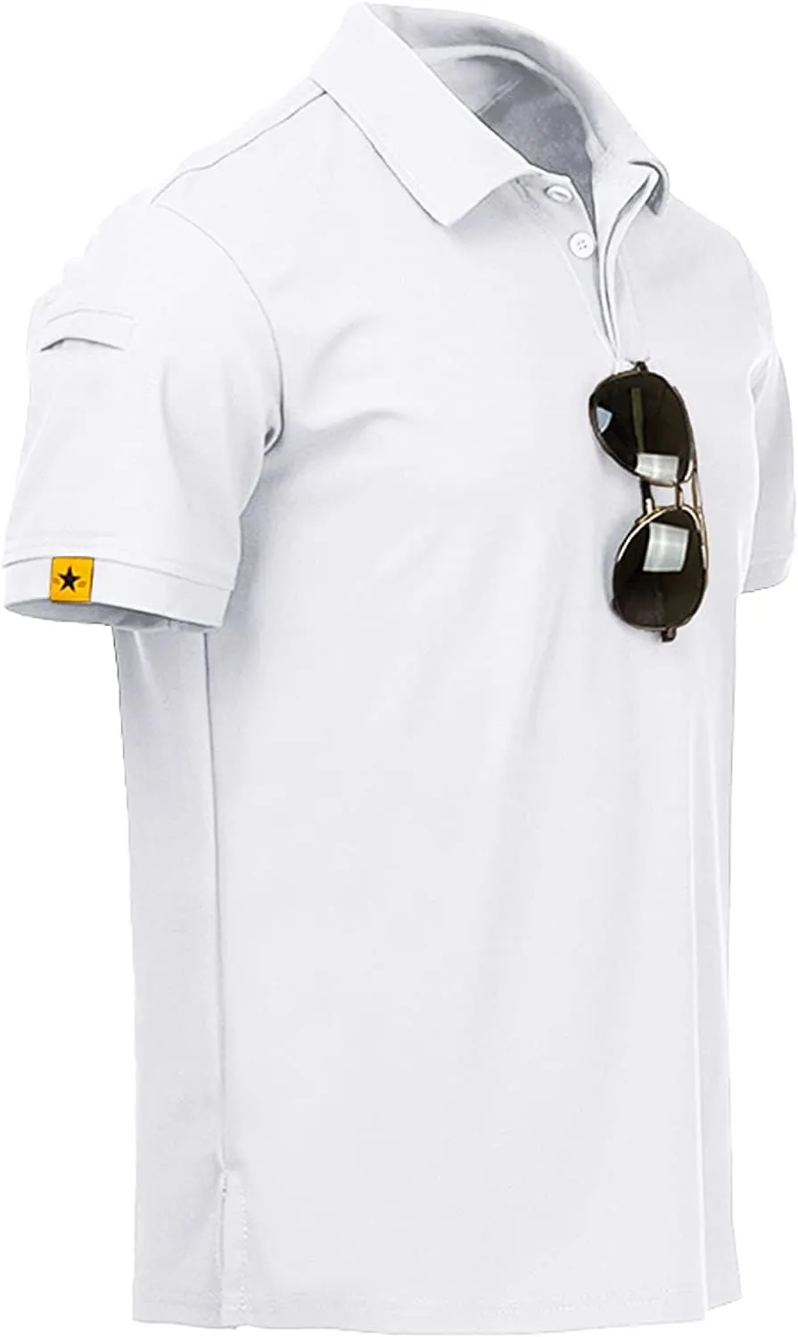 V VALANCH Polo Shirts for Men 4 Pack Short Sleeve Cool Dri Collared Tennis Golf Shirts