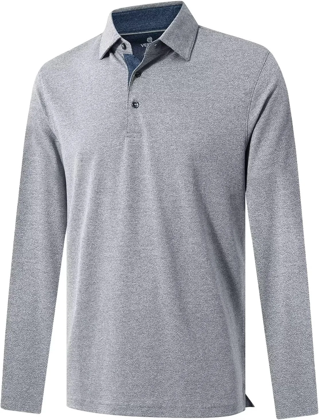VEBOON Men's Polo Shirts Long and Short Sleeve Cotton Blend Heather Moisture Wicking Casual Collared Shirts