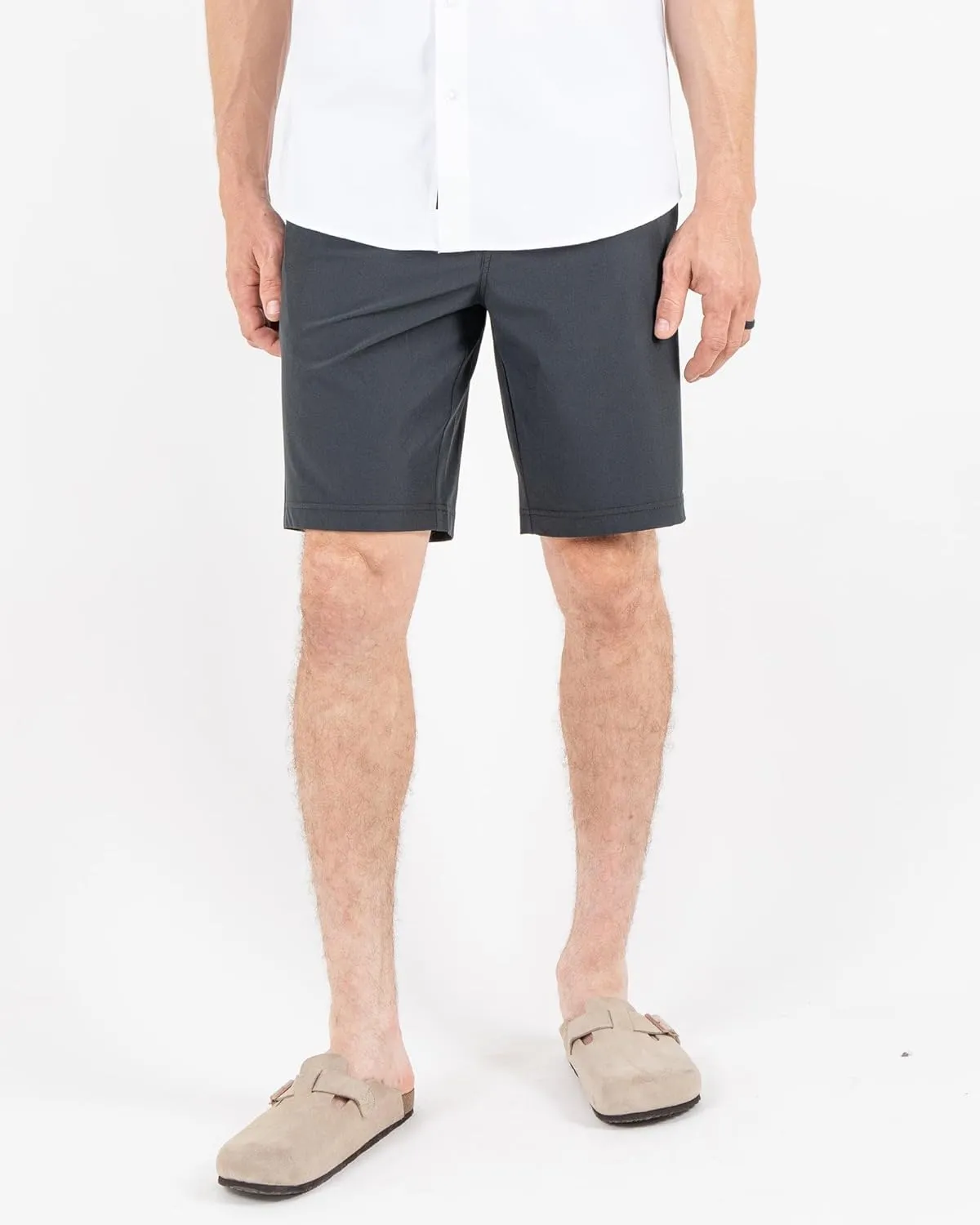Visive Mens Shorts for Men, Hybrid Casual Golf Dress Flat Front Quick Dry Stretch Board Shorts, Lightweight Chino Short