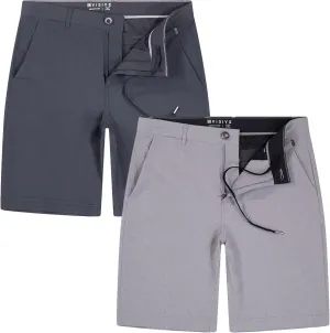 Visive Mens Shorts for Men, Hybrid Casual Golf Dress Flat Front Quick Dry Stretch Board Shorts, Lightweight Chino Short